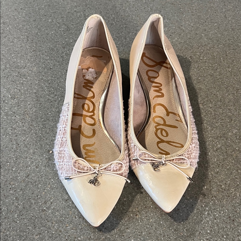 Sam Edelman Cream and Pink Loafers